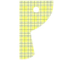 Cloth Curtain Right with Bright Light Yellow and Sand Blue Plaid Pattern - Traditional Starched Fabric