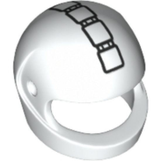 Minifigure, Headgear Helmet Motorcycle (Standard) with 5 Rectangles Pattern