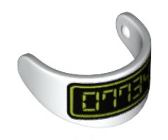 Minifigure, Headgear Accessory Visor Standard with Lime '07734' Pattern