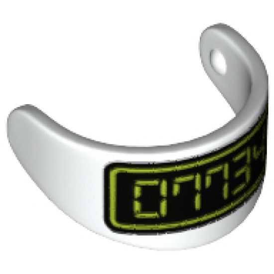 Minifigure, Headgear Accessory Visor Standard with Lime '07734' Pattern