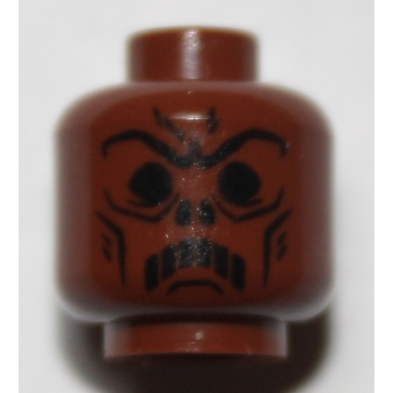 Minifigure, Head Alien with HP Death Eater Skull Mask Pattern