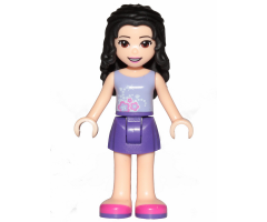 Friends Emma, Dark Purple Skirt, Lavender Top with Flowers