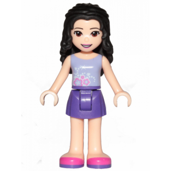 Friends Emma, Dark Purple Skirt, Lavender Top with Flowers