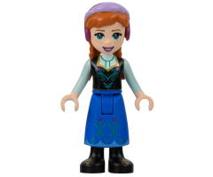 Anna - Blue Skirt, Black Boots and Black Top, Light Aqua Sleeves without Cape