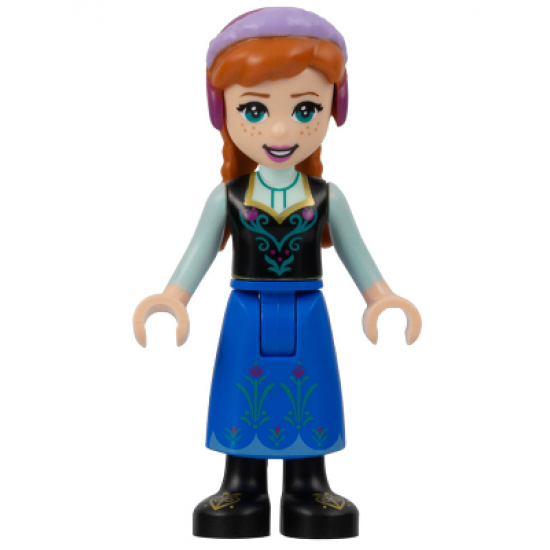 Anna - Blue Skirt, Black Boots and Black Top, Light Aqua Sleeves without Cape