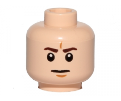 Minifigure, Head Dark Brown Eyebrows, Medium Nougat Chin Dimple, Furrowed Brow, Neutral Pattern