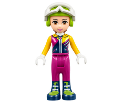Friends Olivia, Magenta Trousers, Ski Jacket, Helmet, Goggles