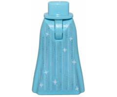 Minidoll Hips and Skirt Full Length with Silver Dotted Lines and Stars Pattern - Thin Hinge