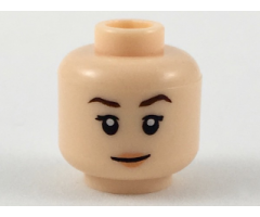 Minifigure, Head Female Dark Brown Eyebrows, Nougat Lips Pattern