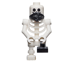 Skeleton with Standard Skull, Scarf, Bent Arms and Short Black Leg