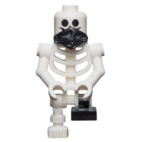 Skeleton with Standard Skull, Scarf, Bent Arms and Short Black Leg