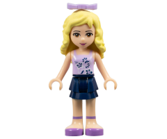 Friends Danielle, Dark Blue Layered Skirt, Lavender Top, Bow