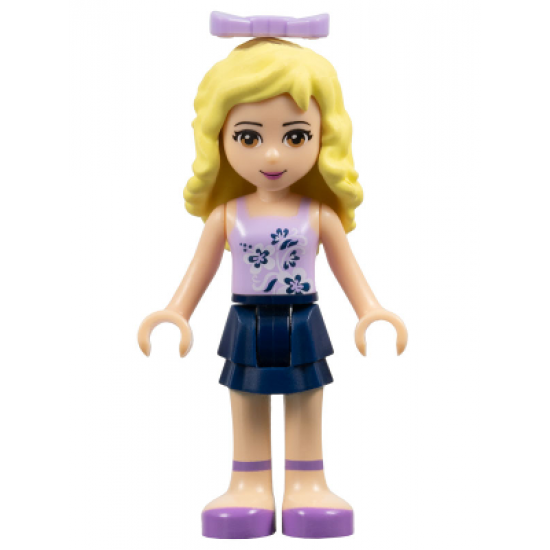 Friends Danielle, Dark Blue Layered Skirt, Lavender Top, Bow