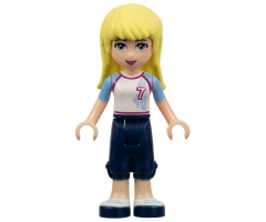 Friends Stephanie, Dark Blue Cropped Trousers, White Soccer Jersey