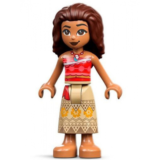 Moana - Printed Skirt, Dark Brown Hair