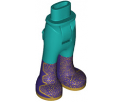 Mini Doll Hips and Trousers with Back Pockets with Dark Purple Boots with Gold Speckles and Soles Pattern - Thick Hinge
