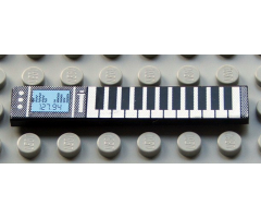 Tile 1 x 6 with Keyboard and Equalizer Display Pattern (Sticker) - Set 5942