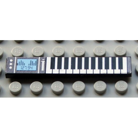 Tile 1 x 6 with Keyboard and Equalizer Display Pattern (Sticker) - Set 5942