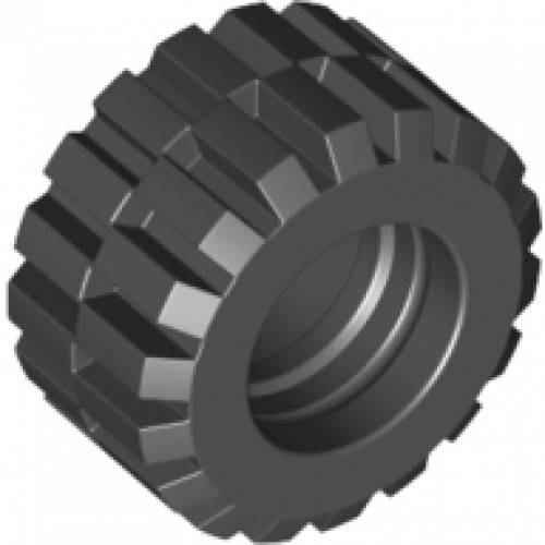 Tire & Tread 21mm D. x 12mm - Offset Tread Small Wide, Beveled Tread Edge
