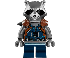 Rocket Raccoon - Dark Blue and Reddish Brown Outfit, Dark Bluish Gray Head