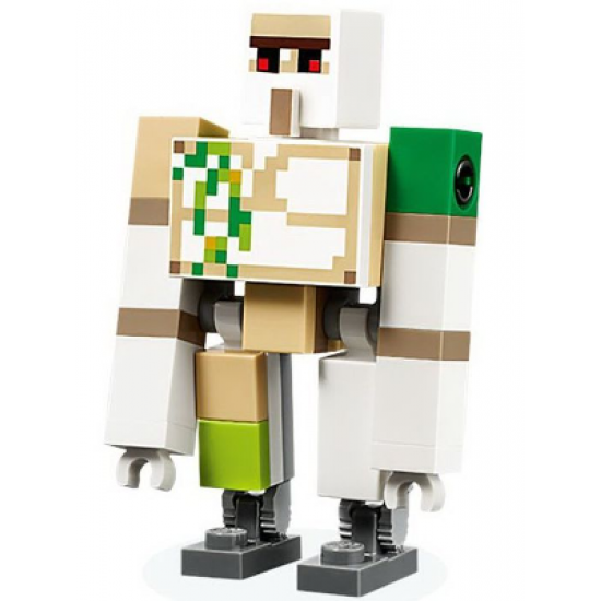 Iron Golem - Brick and Pin Arm Attachments, Dark Bluish Gray Feet (Hinge Plate with 9 Teeth)