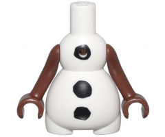 Body Snowman with Black Buttons Pattern, Reddish Brown Arms with Hands