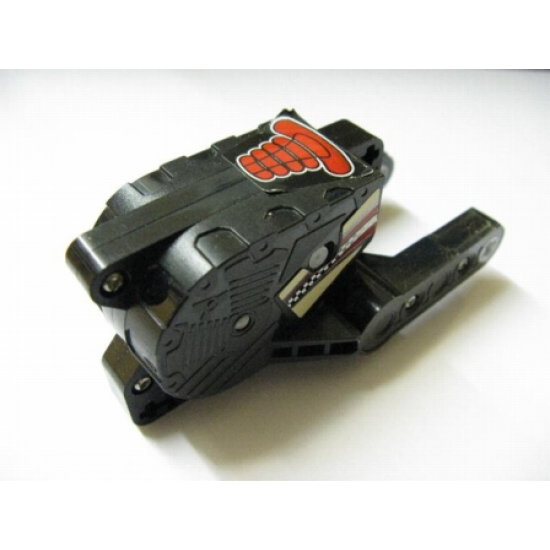 Motor, Non-Electric Pullback 10 x 5 x 4 Motorcycle (Motor 8) with Red Seat and Checkered Flag Pattern (Stickers) - Set 8371