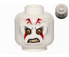Minifigure, Head Alien Pau'an with Yellow Eyes, Light Bluish Gray Lines and Red Markings Pattern (SW Inquisitor)