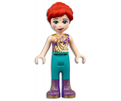 Friends Mia, Dark Purple and Gold Top, Dark Turquoise Pants, Dark Purple Boots with Gold Pattern
