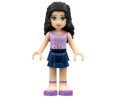 Friends Emma, Dark Blue Layered Skirt, Lavender Top