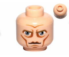 Minifigure, Head Male Large Blue Eyes, Cheek Lines and High Brow Pattern (SW Clone Wars Pre Vizsla)