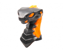 Minifigure, Head, Modified Snake, Cobra with Closed Mouth with Orange Eyes and Flames Pattern