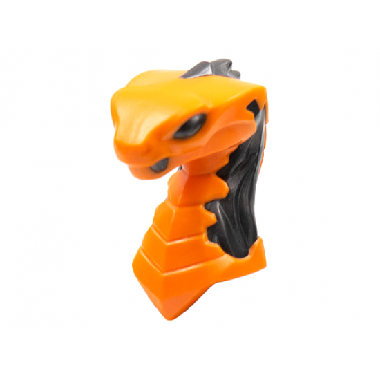 Minifigure, Head, Modified Snake, Cobra with Closed Mouth with Pearl Dark Gray Eyes and Flames Pattern