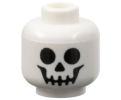 Minifigure, Head with Black Standard Skull Pattern