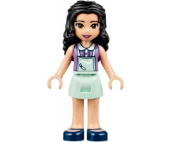 Friends Emma, Light Aqua Skirt, Medium Lavender Top with Light Aqua Apron