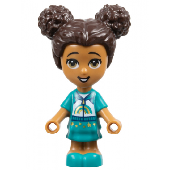 Friends Liz - Micro Doll with Dark Turquoise Dress and Rainbow Hoodie