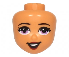 Mini Doll, Head Friends with Medium Lavender Eyes, Dark Red Lips and Open Mouth Pattern