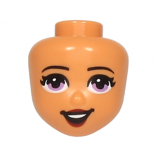 Mini Doll, Head Friends with Medium Lavender Eyes, Dark Red Lips and Open Mouth Pattern