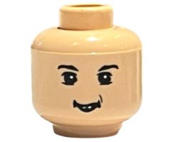 Minifigure, Head Male Eyebrows, White Pupils, and Toothed Grin Pattern (HP Neville)