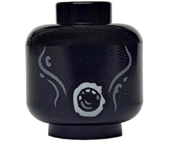 Minifigure, Head Alien with Light Bluish Gray Cheek Lines and Round Mouth Pattern (Dementor)