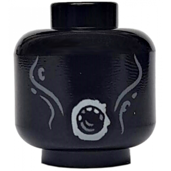 Minifigure, Head Alien with Light Bluish Gray Cheek Lines and Round Mouth Pattern (Dementor)