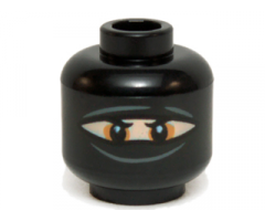Minifigure, Head Balaclava with Eye Hole Narrow, Black Eyes and Eyebrows Pattern