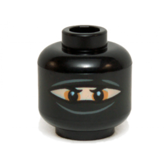 Minifigure, Head Balaclava with Eye Hole Narrow, Black Eyes and Eyebrows Pattern