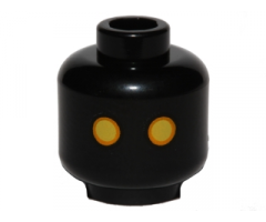 Minifigure, Head Alien with SW Jawa, Yellow Eyes with Orange Rim Pattern