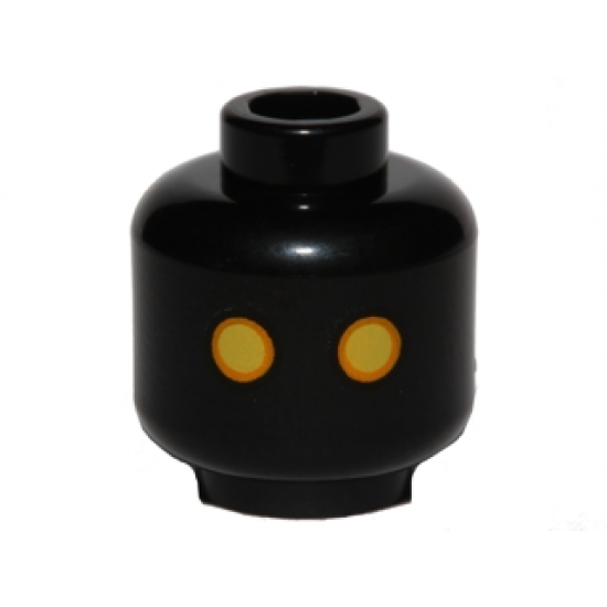 Minifigure, Head Alien with SW Jawa, Yellow Eyes with Orange Rim Pattern