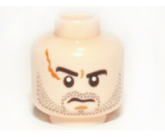 Minifigure, Head Male Large Scar and Stubble Pattern