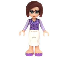 Friends Ms. Stevens, White Long Skirt, Medium Lavender Vest