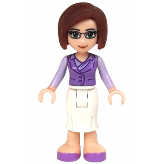 Friends Ms. Stevens, White Long Skirt, Medium Lavender Vest