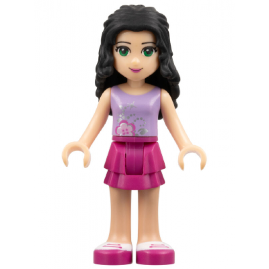 Friends Emma, Magenta Layered Skirt, Lavender Top