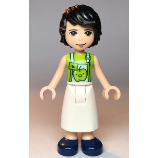 Friends David, Lime Shirt, White Apron with Lime Apple, Dark Blue Shoes